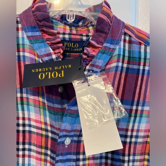 Polo by Ralph Lauren Linen Ruffle Trimmed Blouse - Picture 4 of 11